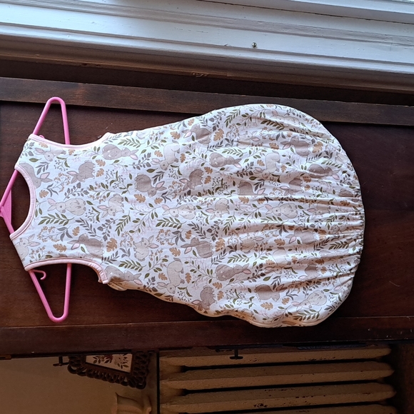 First Wish size 0-6 months organic cotton pink trim bunny design sleep sak padde - Picture 5 of 5